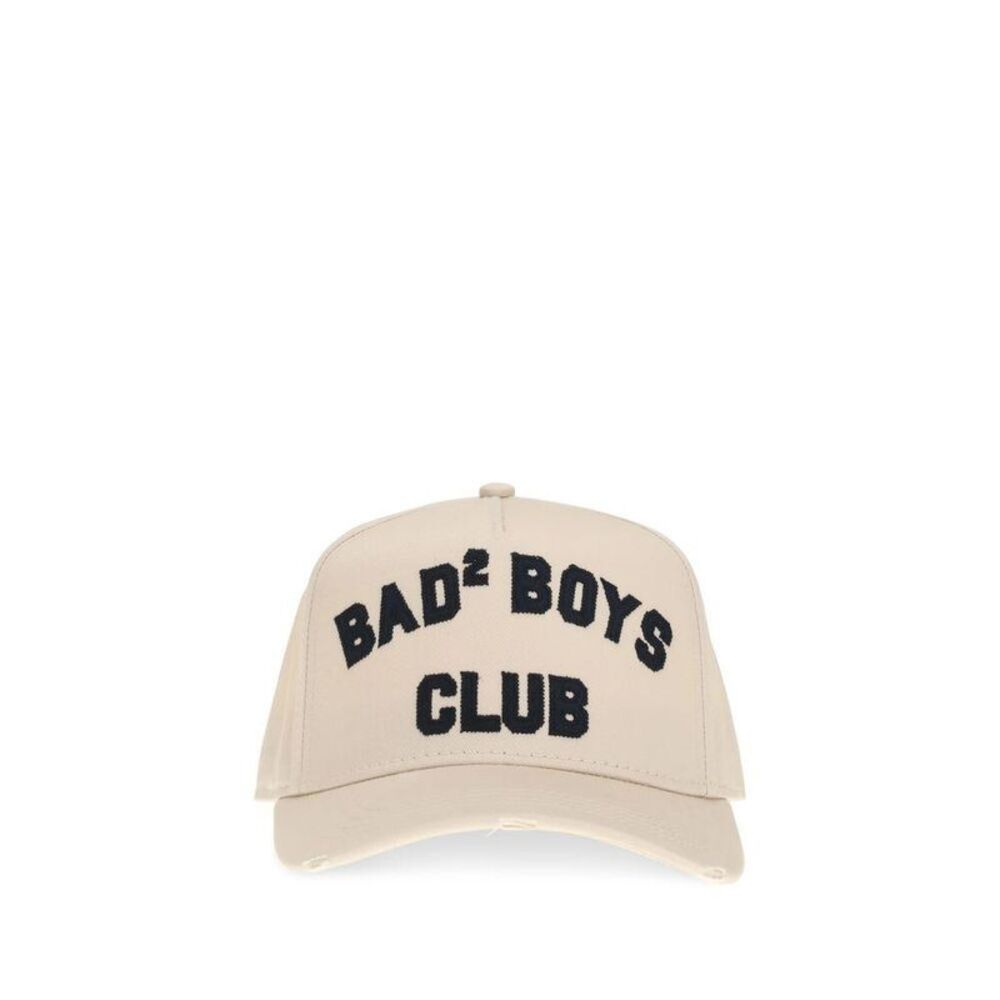 Dsquared² Cotton Baseball Cap with Adjustable Strap Men Cream Hats & Caps